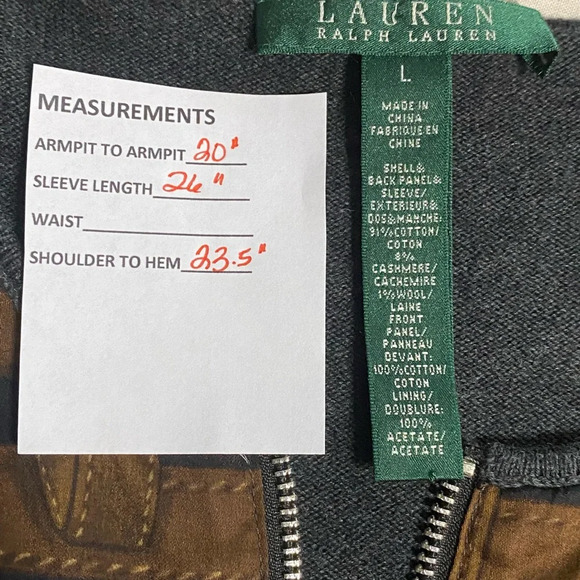 RARE Lauren Ralph Lauren Cotton / Cashmere Printed Bridle & Horsebit Car… - Picture 6 of 6